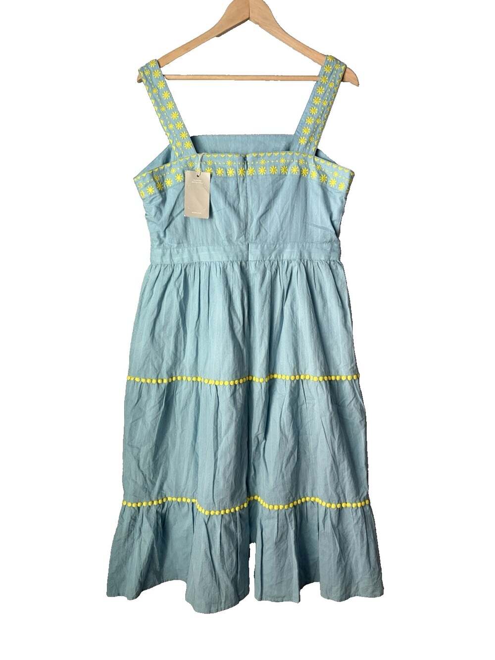Boden Heron Estella Embroidered Tiered Sleeveless Midi Dress Top Womens 10R NWT - Picture 2 of 4